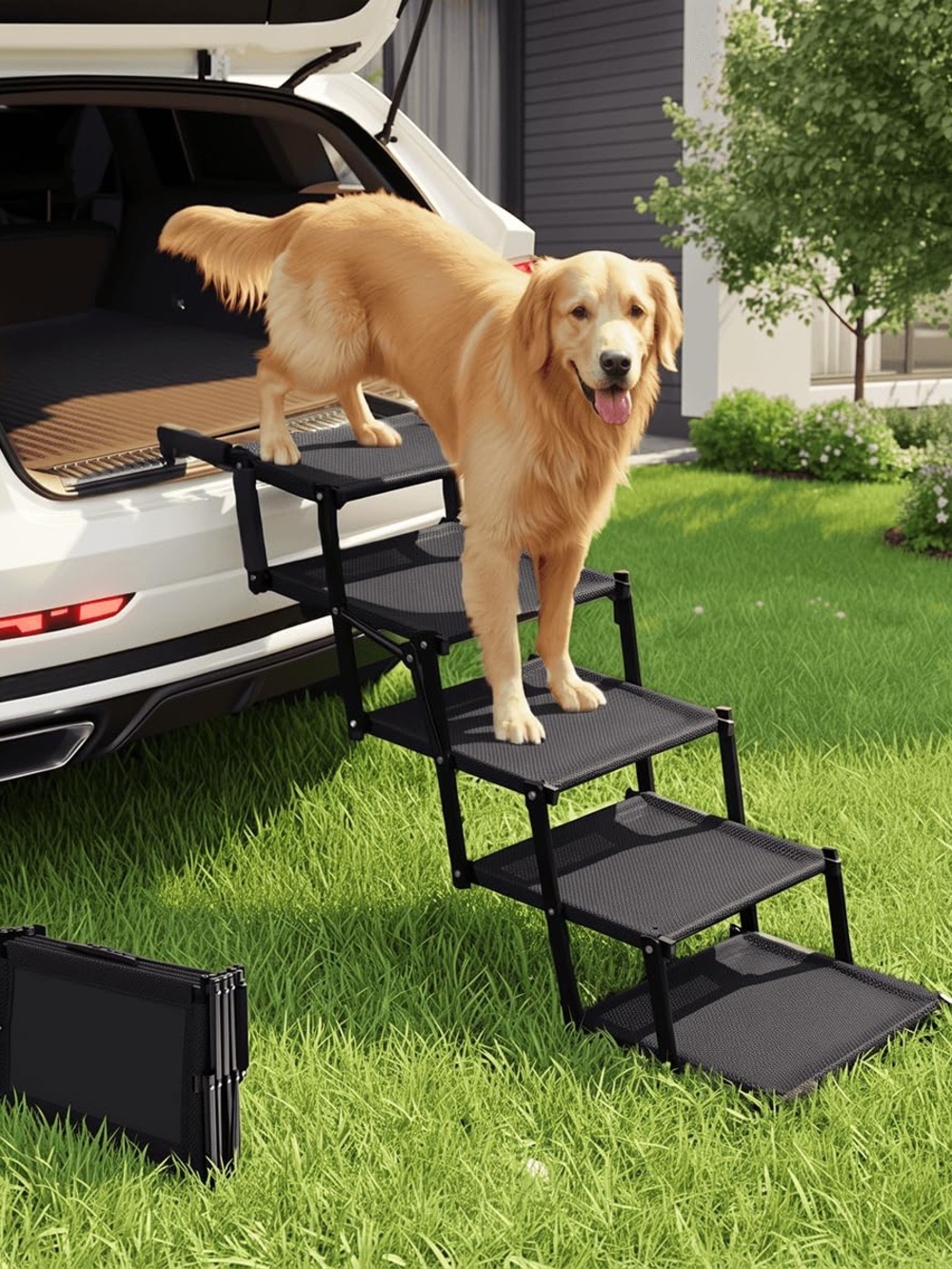 5-step foldable pet stairs by Ollores! Designed